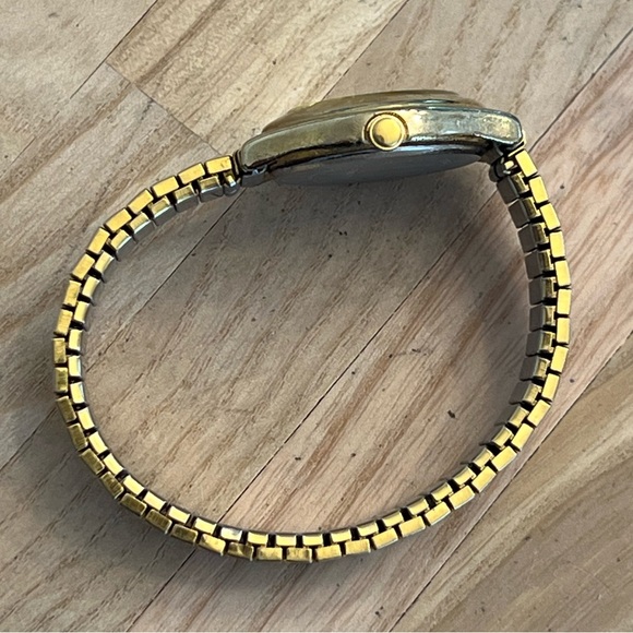 Citizen Ladies Watch Vintage Gold Tone Stretch Bracelet White Dial Date Window - Picture 5 of 8